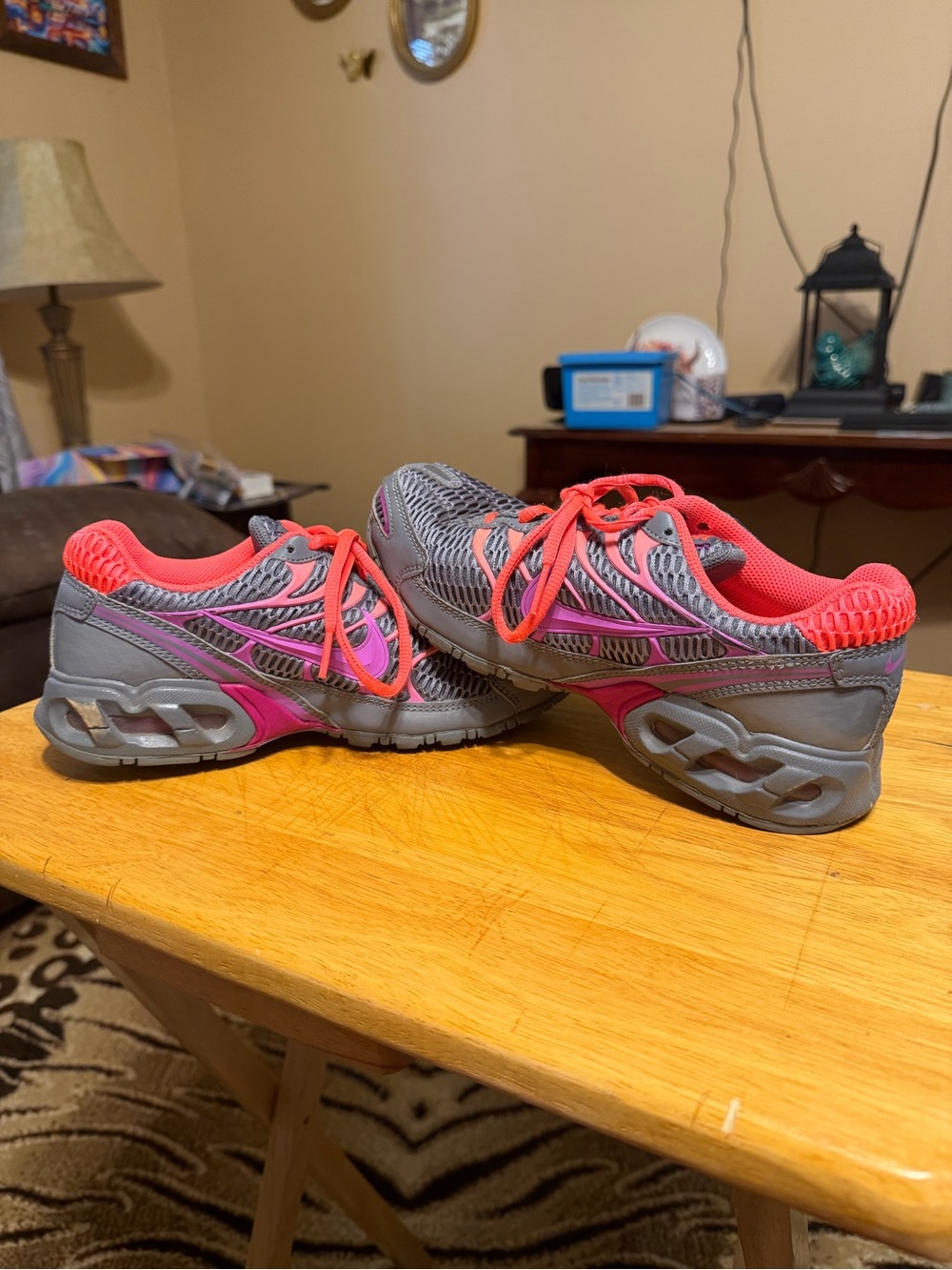 Nike Women's Gray and Coral Athletic Running Shoes